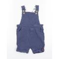 The Little White Company Boys Blue Cotton Dungaree One-Piece Size 18-24 Months