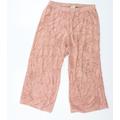 FOREVER 21 Womens Pink Velour Capri Pyjama Pants Size M