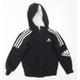 adidas Boys Black Full Zip Hoodie Size 7-8 Years