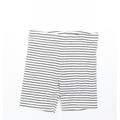 George Girls Black Striped Cotton Bermuda Shorts Size 5-6 Years Regular