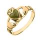 9ct Yellow Gold Connemara Green Marble Claddagh Set Ring