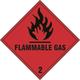 Flammable gas Class 2 - Self Adhesive Sticky Sign - 100 x 100mm