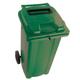 140L Wheelie Bin with Confidential Waste Paper Slot on Lid with Lock - Red