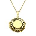 Yellow Gold Plated Sterling Silver Greek Edge Oval Keepsake Locket