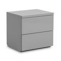 Monaco - High Gloss 2 Drawer Bedside Table - Grey - Wooden - Happy Beds