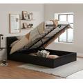 Berlin - King Size - Brown Leather Ottoman Storage Bed Frame - King - Happy Beds