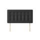 Cornell - Small Double - Buttoned Headboard - Dark Grey - Charcoal - Fabric - 4ft - Happy Beds