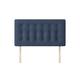 Cornell - Single - Buttoned Headboard - Dark Blue - Fabric - 3ft - Happy Beds