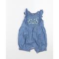 Primark Girls Blue Floral Babygrow One-Piece Size 9-12 Months