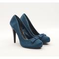 F&F Womens Blue Synthetic Court Heel UK 6 EUR 39