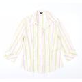 Esprit Womens Pink Striped Basic Button-Up Size 14
