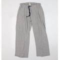 Preworn Mens Grey Solid Cotton Pyjama Pants Size M Drawstring