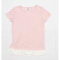 Real Basics Womens Size S Pink T-Shirt (Regular)