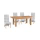 ScS Living Cruz 1.7m Extending Dining Table & 4 Check Scroll Back Chairs