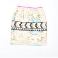 Miss Selfridge Womens Multicoloured Geometric Straight & Pencil Skirt Size 6