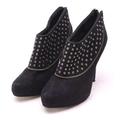 F&F Womens UK Size 3 Black Suede Studded Heels