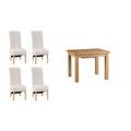 ScS Living Cruz 1m Extending Dining Table & 4 Plain Scroll Back Chairs