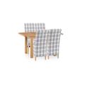 ScS Living Cruz 1.25m Extending Dining Table & 4 Check Scroll Back Chairs