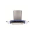 CDA 70cm Curved Glass Chimney Hood with LED Edge Lighting - Stainless Steel