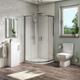900 x 900mm Quadrant Shower Suite with 400mm White Vanity Unit Toilet & Tray - Ashford