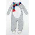 F&F Baby Grey Polyester Babygrow One-Piece Size 12-18 Months Button - PENGUIN