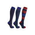 Hy Signature Socks - Navy/Red/Blue - Pack of 3 - Size Adult 4-8