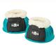 Saxon Fleece Trim Rubber Bell Boots - Turquoise/White - Pony