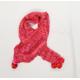 Preworn Girls Pink Striped Knit Rectangle Scarf Scarves & Wraps One Size - Pom Poms
