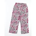 Preworn Girls Pink Animal Print Sweatpants Trousers Size XS