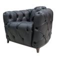 Deliziante Italian Leather Tub Club Chair Suave Nero Black