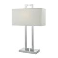 Dar NIL4250 Nile Table Lamp In Polished Chrome With Faux Silk Ivory Shade