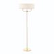 Endon 70563 Nixon 2 Light Floor Lamp In Brass With Crystal And Vintage White Faux Silk Shade