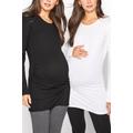 2 Pack Tall Maternity Black & White Long Sleeve Tshirt 18 Lts | Tall Women's Maternity Tops