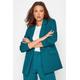 Lts Tall Teal Blue Scuba Crepe Blazer 12 Lts | Tall Women's Blazer Jackets