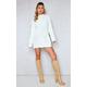 Tall Cream Knitted Jumper Dress With Cut Out Back