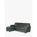 John Lewis Camden LHF Storage Chaise End Leather Sofa Bed, Dark Leg