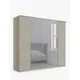 John Lewis Elstra 250cm Wardrobe with White Glass and Mirrored Hinged Doors