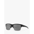 Oakley OO9316 Men's Thinlink Prizm Rectangular Polarised Sunglasses, Matte Black /Grey