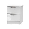 Welcome Furniture Ready Assembled Indices 2-Drawer Bedside Cabinet - White