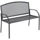 Outsunny 2 Seater Metal Garden Bench - Grey