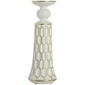 Premier Housewares Honeycomb Large Candle Holder - White/Gold Polyresin