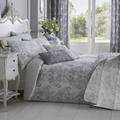 Homescapes Grey French Toile Patterned Bedspread, 200 x 200 cm