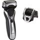 Panasonic ESRT47S Wet and Dry Rechargeable 3-Blade Electric Shaver with Comb Attachment - Silver