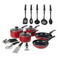 Morphy Richards 5-Piece Non-Stick Pan Set with 9 Tools - Red