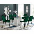 Furniture Box Florence Large Rectangular Dining Table and 6 x Green Pesaro Black Leg Chairs
