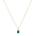 Argento Gold + Green Solitaire Necklace - 45cm