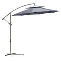 Outsunny 2.7M Cantilever Banana Parasol Outdoor Sun Shade With Crank - Green