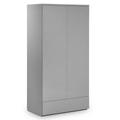 Julian Bowen Monaco 2 Door 1 Draw Wardrobe Grey Gloss