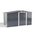 Livingandhome 4 x 8ft Metal Garden Shed w/ Firewood Log Storage