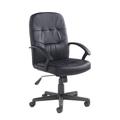 Dams Cavalier Leather-Faced Manager's Chair - Black